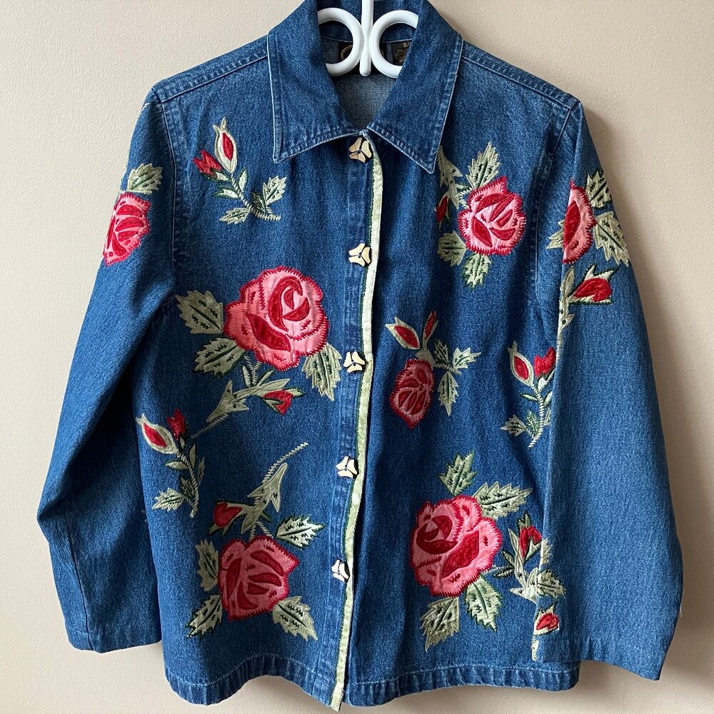 Vintage Appliqued Denim Jacket